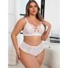 image:imageAvidlove Plus Size Lingerie Set for Women Lace Bra Panties Set 2 Piece LingerieWhite