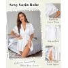 image:imageAvidlove Women Lingerie Robe Satin Sleepwear Eyelash Lace Kimono Side Split Sexy Silk RobesWhite