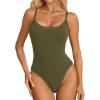 image:imageAvidlove Women Square Neck Lace Bodysuit Sleeveless Spaghetti Strap Tank Top Body SuitsArmy Gren