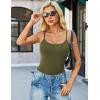 image:imageAvidlove Women Square Neck Lace Bodysuit Sleeveless Spaghetti Strap Tank Top Body SuitsArmy Gren