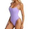 image:imageAvidlove Women Square Neck Lace Bodysuit Sleeveless Spaghetti Strap Tank Top Body SuitsLilac
