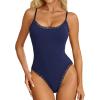 image:imageAvidlove Women Square Neck Lace Bodysuit Sleeveless Spaghetti Strap Tank Top Body SuitsNavy Blue