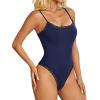 image:imageAvidlove Women Square Neck Lace Bodysuit Sleeveless Spaghetti Strap Tank Top Body SuitsNavy Blue