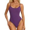 image:imageAvidlove Women Square Neck Lace Bodysuit Sleeveless Spaghetti Strap Tank Top Body SuitsPurple
