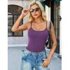 image:imageAvidlove Women Square Neck Lace Bodysuit Sleeveless Spaghetti Strap Tank Top Body SuitsPurple