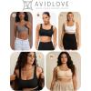 image:imageAvidlove Womens Comfy Pullover Wireless Bra Seamless Bralettes No Underwire T Shirt Wirefree Wide Straps Sleep Everyday BrasWhite