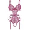 image:imageAvidlove Womens Deep V Teddy Lingerie Sexy Lace Bodysuit Cut Out Garter Lingerie SetsGrape Nectar