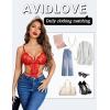 image:imageAvidlove Womens Deep V Teddy Lingerie Sexy Lace Bodysuit Cut Out Garter Lingerie SetsRed