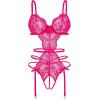 image:imageAvidlove Womens Deep V Teddy Lingerie Sexy Lace Bodysuit Cut Out Garter Lingerie SetsRose Red