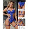 image:imageAvidlove Womens Deep V Teddy Lingerie Sexy Lace Bodysuit Cut Out Garter Lingerie SetsRoyal Blue