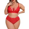 image:imageAvidlove Plus Size Lingerie Set for Women Lace Bra Panties Set 2 Piece LingerieCarmine Red