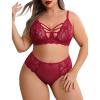 image:imageAvidlove Plus Size Lingerie Set for Women Lace Bra Panties Set 2 Piece LingerieDark Red