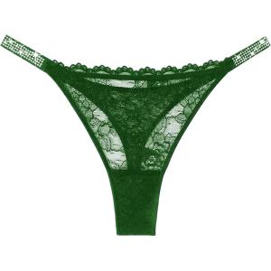 image:imageAvidlove Lace Thongs for Women with RhinestoneEmbellished Strap Cheeky Underwear Sexy Panties 13 PackGreen