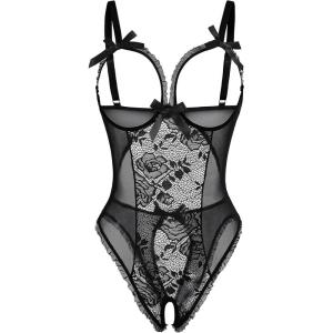 image:imageAvidlove Women One Piece Lingerie Sexy Lace Babydoll Mini BodysuitAblack