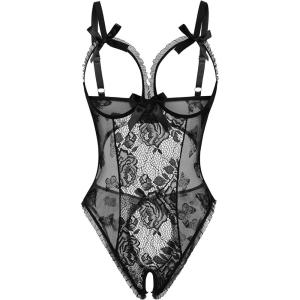 image:imageAvidlove Women One Piece Lingerie Sexy Lace Babydoll Mini BodysuitBlack Batterfly