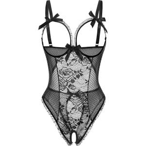 image:imageAvidlove Women One Piece Lingerie Sexy Lace Babydoll Mini BodysuitBlack Sequins