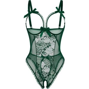 image:imageAvidlove Women One Piece Lingerie Sexy Lace Babydoll Mini BodysuitDark Green