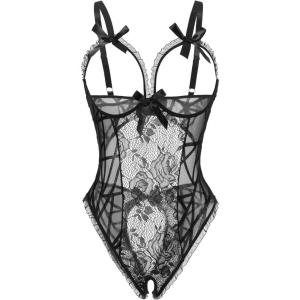 image:imageAvidlove Women One Piece Lingerie Sexy Lace Babydoll Mini BodysuitGeo Pattern