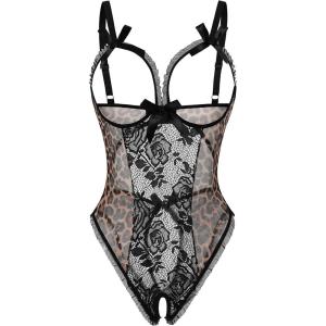 image:imageAvidlove Women One Piece Lingerie Sexy Lace Babydoll Mini BodysuitLeopard