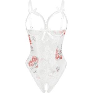 image:imageAvidlove Women One Piece Lingerie Sexy Lace Babydoll Mini BodysuitPeony Print