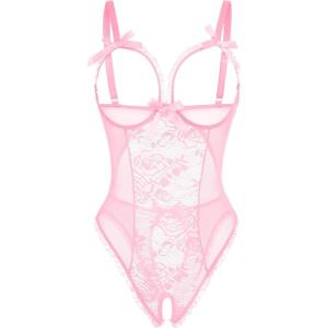 image:imageAvidlove Women One Piece Lingerie Sexy Lace Babydoll Mini BodysuitPink