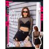 image:imageAvidlove Fishnet Top Women Mesh Long Sleeve Crop Top See Through Shirt Sheer Rave Top XSXXLAblack