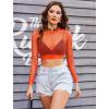 image:imageAvidlove Fishnet Top Women Mesh Long Sleeve Crop Top See Through Shirt Sheer Rave Top XSXXLOrange