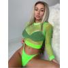 image:imageAvidlove Fishnet Top Women Mesh Long Sleeve Crop Top See Through Shirt Sheer Rave Top XSXXLPat2
