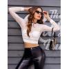 image:imageAvidlove Fishnet Top Women Mesh Long Sleeve Crop Top See Through Shirt Sheer Rave Top XSXXLWhitelong Sleeve