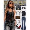 image:imageAvidlove Halter Tops for Women Mesh Tank Top Sexy Camisoles Y2K Crop Top Going Out Tops Trendy Summer Tops OutfitsBlack Leopard