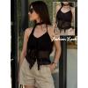 image:imageAvidlove Halter Tops for Women Mesh Tank Top Sexy Camisoles Y2K Crop Top Going Out Tops Trendy Summer Tops OutfitsDull Black