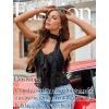 image:imageAvidlove Halter Tops for Women Mesh Tank Top Sexy Camisoles Y2K Crop Top Going Out Tops Trendy Summer Tops OutfitsFloral Black
