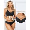 image:imageAvidlove Jelly Bras for Women No Underwire Seamless Bralettes Wireless Push Up Scalloped Full Coverage Sports Everyday BraBlack