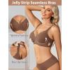 image:imageAvidlove Jelly Bras for Women No Underwire Seamless Bralettes Wireless Push Up Scalloped Full Coverage Sports Everyday BraBrown