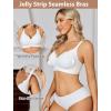 image:imageAvidlove Jelly Bras for Women No Underwire Seamless Bralettes Wireless Push Up Scalloped Full Coverage Sports Everyday BraWhite