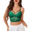 image:imageAvidlove Lace Bralette for Women Lingerie Spaghetti Adjustable Strap Tank Camisole Crop TopArmy Green