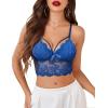 image:imageAvidlove Lace Bralette for Women Lingerie Spaghetti Adjustable Strap Tank Camisole Crop TopBlue