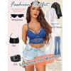 image:imageAvidlove Lace Bralette for Women Lingerie Spaghetti Adjustable Strap Tank Camisole Crop TopBlue