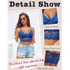 image:imageAvidlove Lace Bralette for Women Lingerie Spaghetti Adjustable Strap Tank Camisole Crop TopBlue