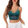 image:imageAvidlove Lace Bralette for Women Lingerie Spaghetti Adjustable Strap Tank Camisole Crop TopBlue Green