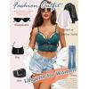 image:imageAvidlove Lace Bralette for Women Lingerie Spaghetti Adjustable Strap Tank Camisole Crop TopBlue Green