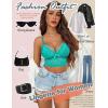image:imageAvidlove Lace Bralette for Women Lingerie Spaghetti Adjustable Strap Tank Camisole Crop TopCeramic Green