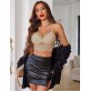 image:imageAvidlove Lace Bralette for Women Lingerie Spaghetti Adjustable Strap Tank Camisole Crop TopKhaki