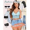 image:imageAvidlove Lace Bralette for Women Lingerie Spaghetti Adjustable Strap Tank Camisole Crop TopLight Blue