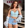 image:imageAvidlove Lace Bralette for Women Lingerie Spaghetti Adjustable Strap Tank Camisole Crop TopLight Blue