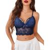 image:imageAvidlove Lace Bralette for Women Lingerie Spaghetti Adjustable Strap Tank Camisole Crop TopNavy Blue