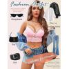 image:imageAvidlove Lace Bralette for Women Lingerie Spaghetti Adjustable Strap Tank Camisole Crop TopPink