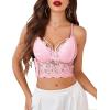 image:imageAvidlove Lace Bralette for Women Lingerie Spaghetti Adjustable Strap Tank Camisole Crop TopPink