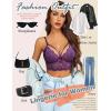 image:imageAvidlove Lace Bralette for Women Lingerie Spaghetti Adjustable Strap Tank Camisole Crop TopPurple