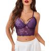 image:imageAvidlove Lace Bralette for Women Lingerie Spaghetti Adjustable Strap Tank Camisole Crop TopPurple
